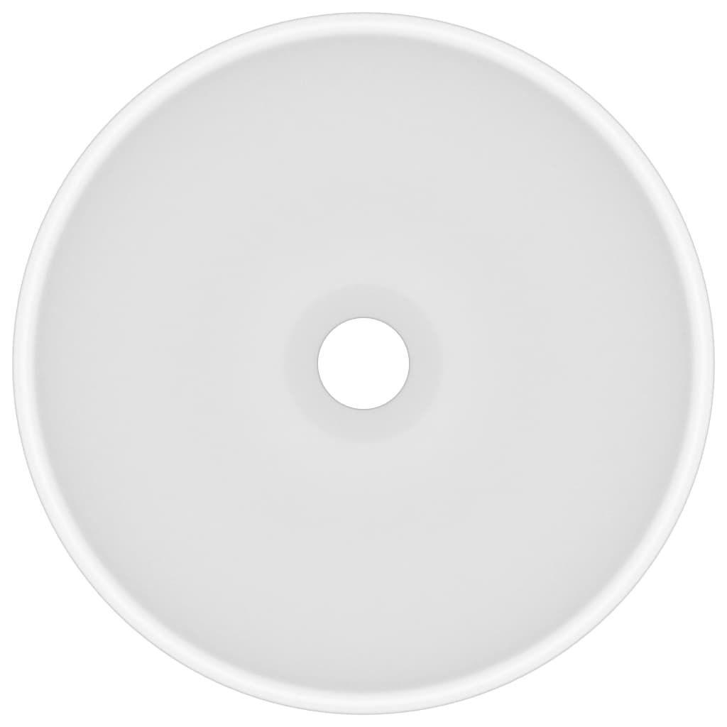 Vidaxl Washbasin Round 32.5x14 cm Mat de céramique blanc