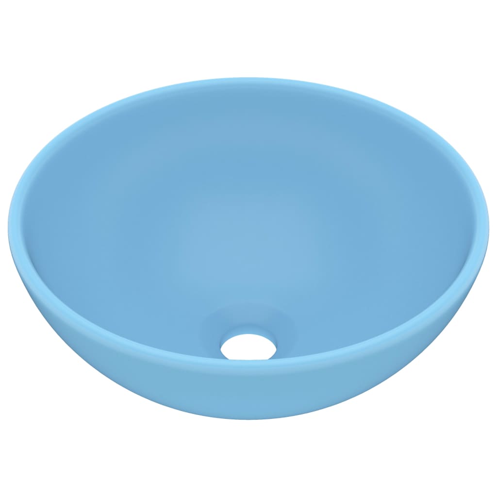 Vidaxl Washbasin Round 32.5x14 cm Cerramic Matt Light Bleu