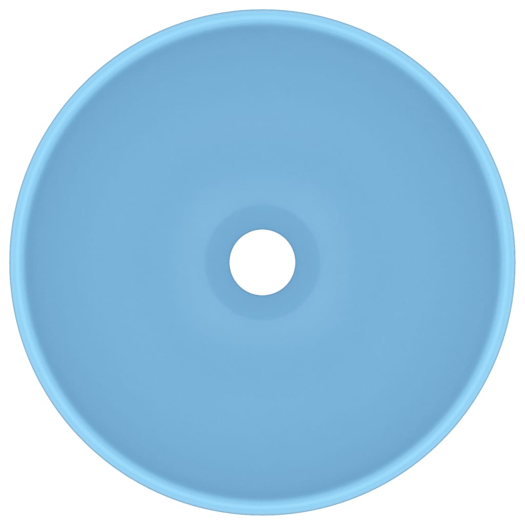 Vidaxl Washbasin Round 32.5x14 cm Cerramic Matt Light Bleu