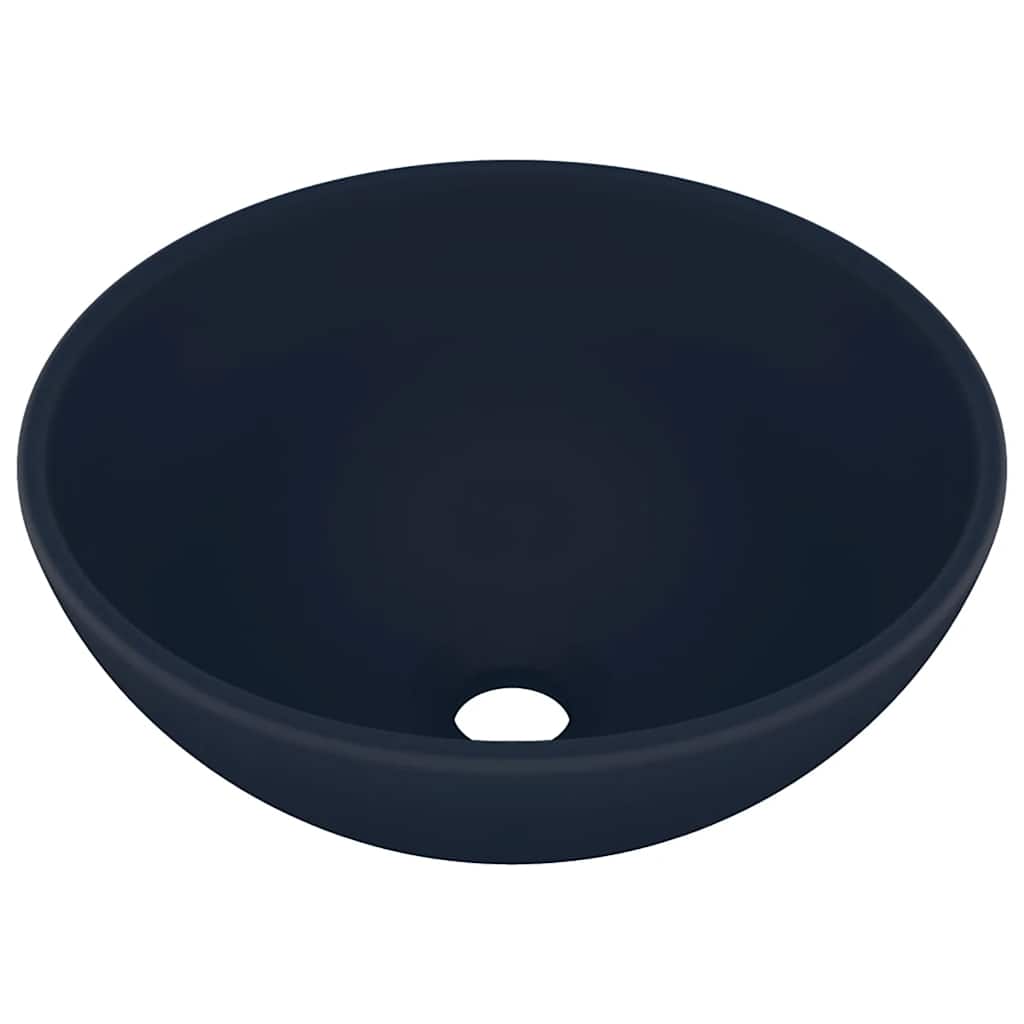 Vidaxl Washbasin Round 32.5x14 cm Mat de céramique bleu foncé