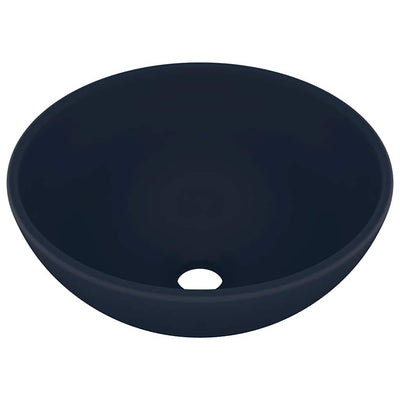 Vidaxl Washbasin Round 32.5x14 cm Mat de céramique bleu foncé