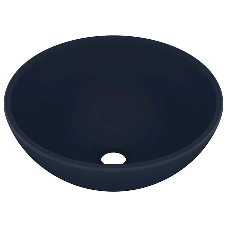 Vidaxl Washbasin Round 32.5x14 cm Mat de céramique bleu foncé