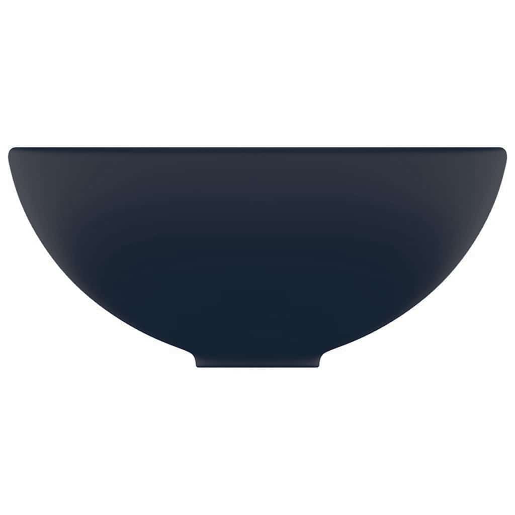 Vidaxl Washbasin Round 32.5x14 cm Mat de céramique bleu foncé