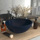 Vidaxl Washbasin Round 32.5x14 cm Mat de céramique bleu foncé
