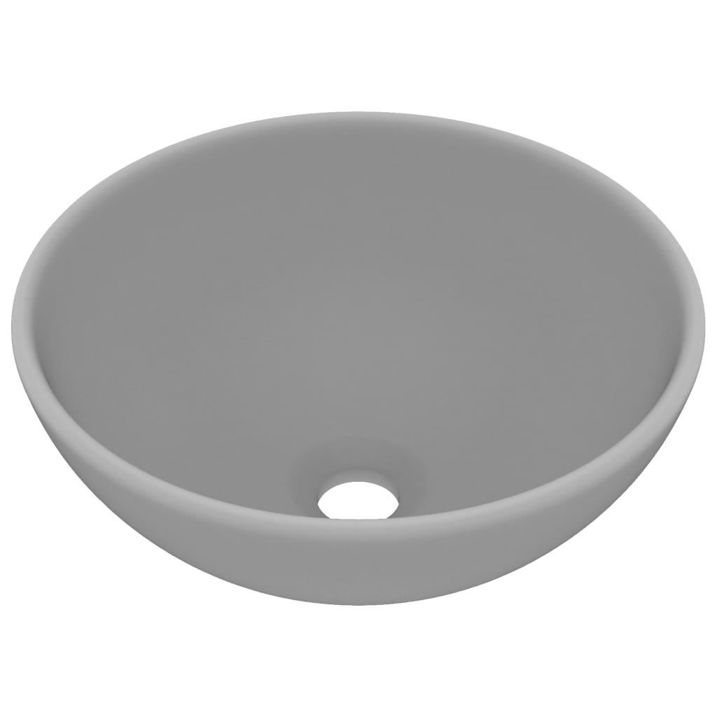 Vidaxl Washbasin Round 32.5x14 cm CeraM Matt Gris clair