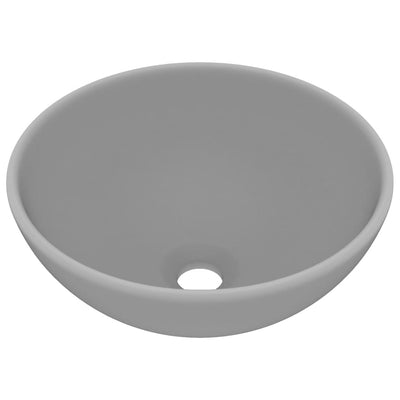 Vidaxl Washbasin Round 32.5x14 cm CeraM Matt Gris clair