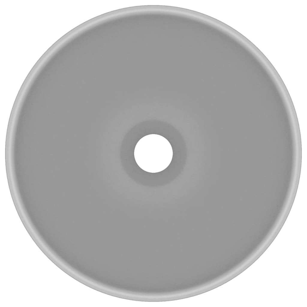 Vidaxl Washbasin Round 32.5x14 cm CeraM Matt Gris clair