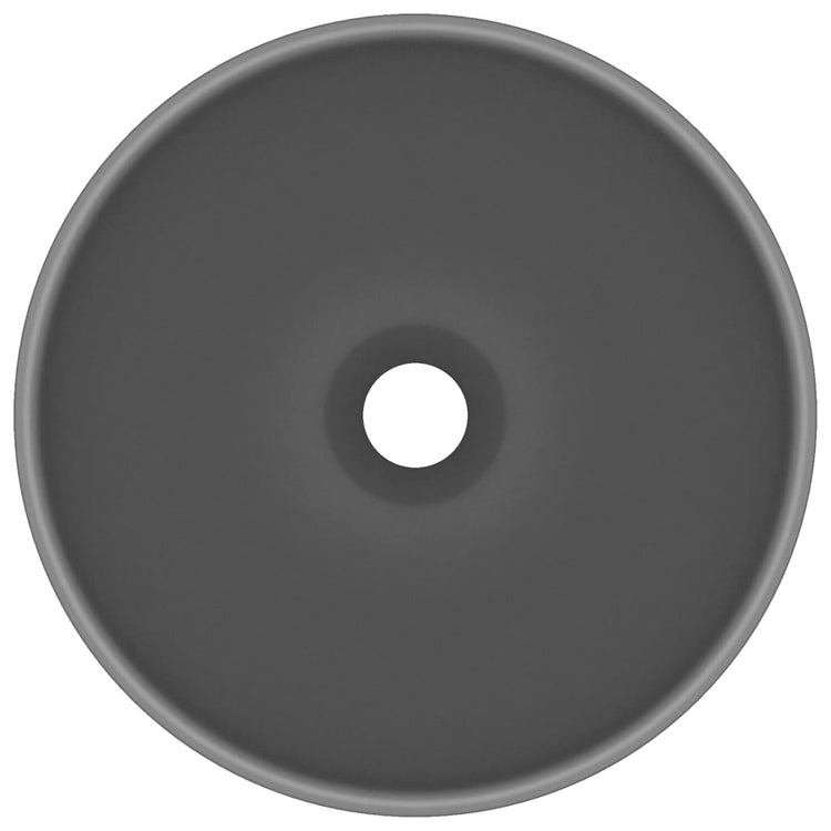 Vidaxl Washbasin Round 32.5x14 cm Mat de céramique gris foncé