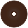 Vidaxl Washbasin Round 32.5x14 cm Cerramic Matt Dark Brown