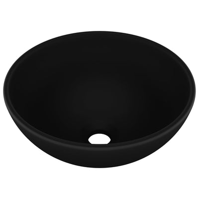 Vidaxl Washbasin Round 32.5x14 cm Ceramic Matte noir