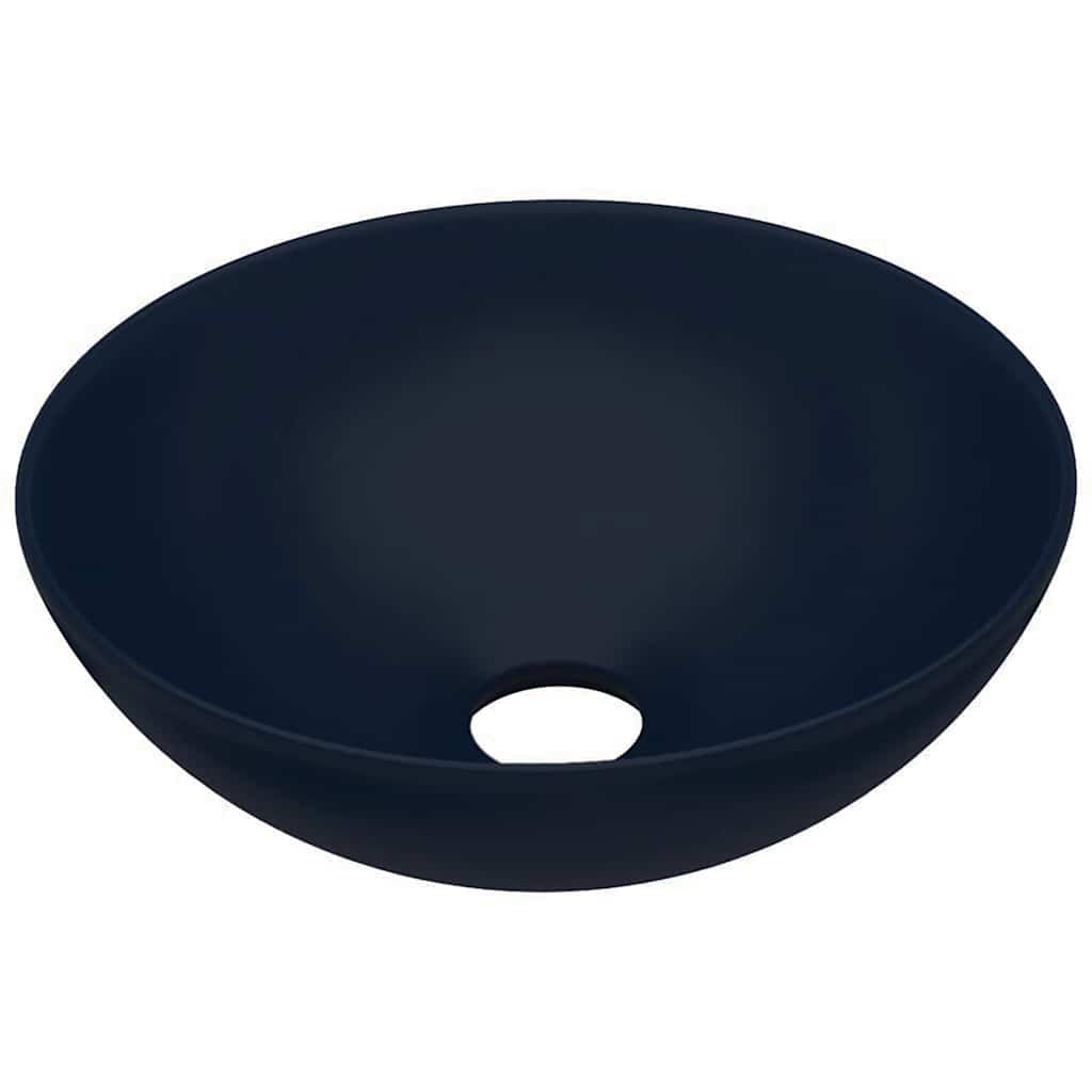 Vidaxl lavabo-lavabos rond en céramique bleu foncé