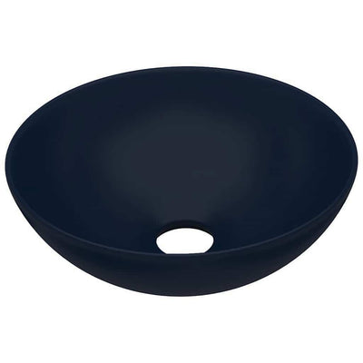 Vidaxl lavabo-lavabos rond en céramique bleu foncé