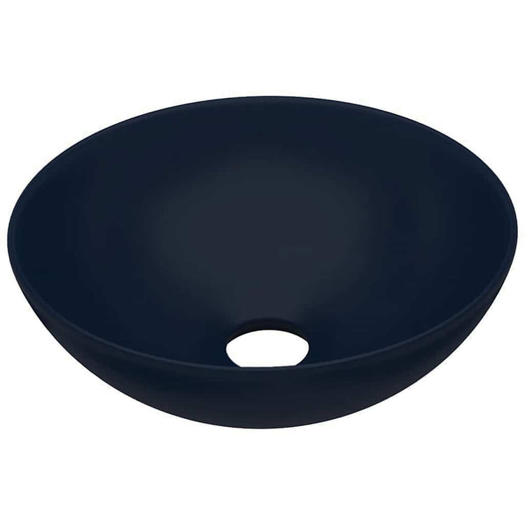 Vidaxl lavabo-lavabos rond en céramique bleu foncé