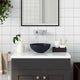 Vidaxl lavabo-lavabos rond en céramique bleu foncé