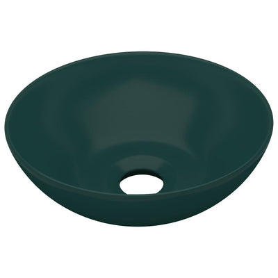 Vidaxl Washbasin Round Céramique Green foncé