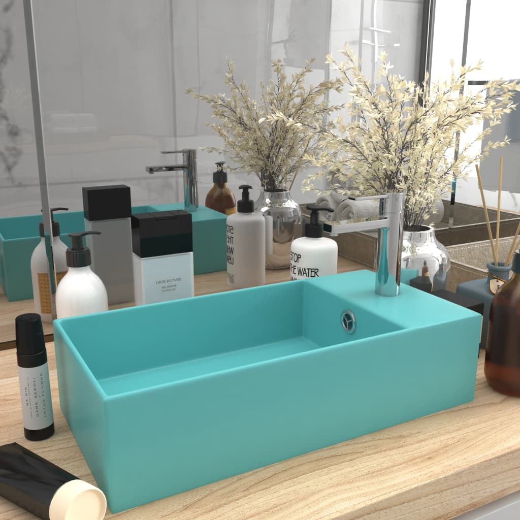 Vidaxl Washingin avec atterrissage en céramique vert clair
