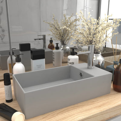Vidaxl Washingin avec atterrissage en céramique gris clair