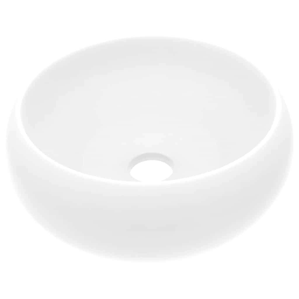 Vidaxl Washingin autour de 40x15 cm Mat de céramique blanc