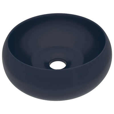 Vidaxl Washbasin Round 40x15 cm Mat de céramique bleu foncé
