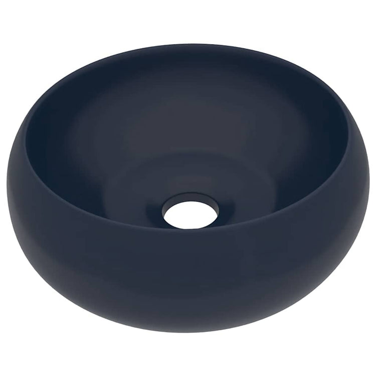 Vidaxl Washbasin Round 40x15 cm Mat de céramique bleu foncé