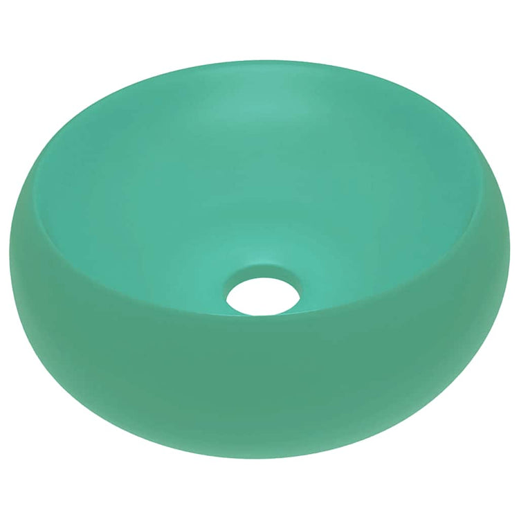 Vidaxl Washbasin Round 40x15 cm Céramique Matt Green clair
