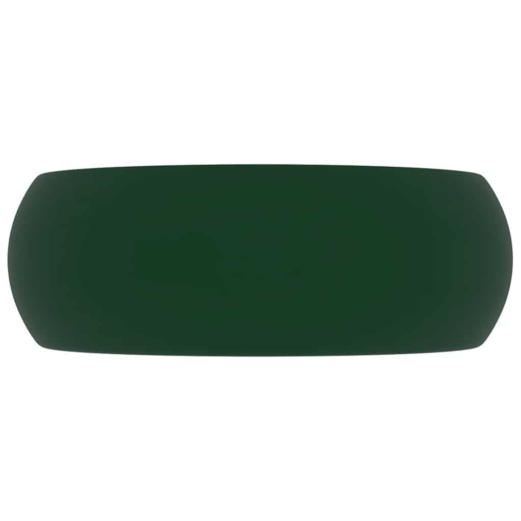 Vidaxl Washbasin Round 40x15 cm Mat de céramique vert foncé