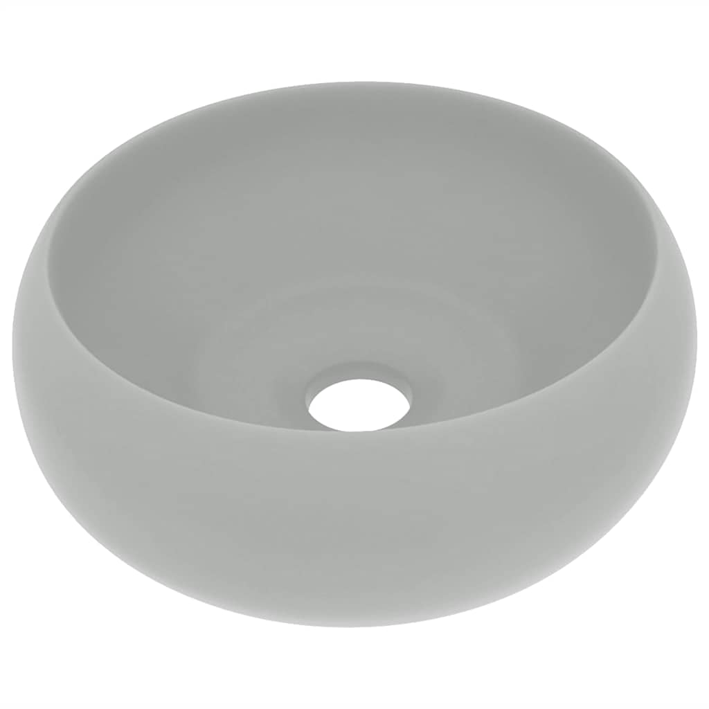 Vidaxl Washbasin Round 40x15 cm Céramique Matt Gris clair