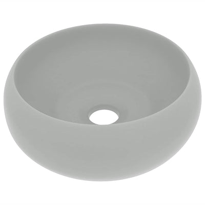 Vidaxl Washbasin Round 40x15 cm Céramique Matt Gris clair