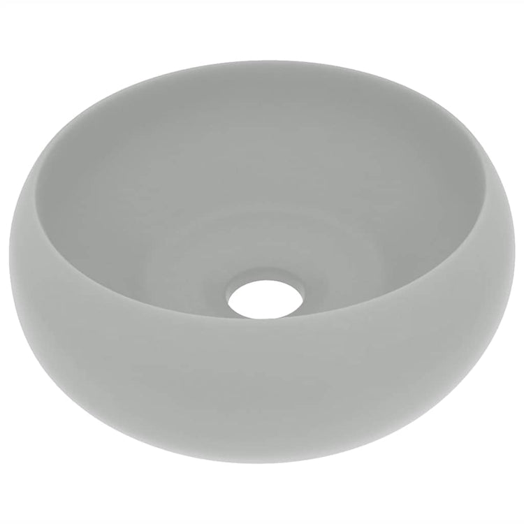 Vidaxl Washbasin Round 40x15 cm Céramique Matt Gris clair