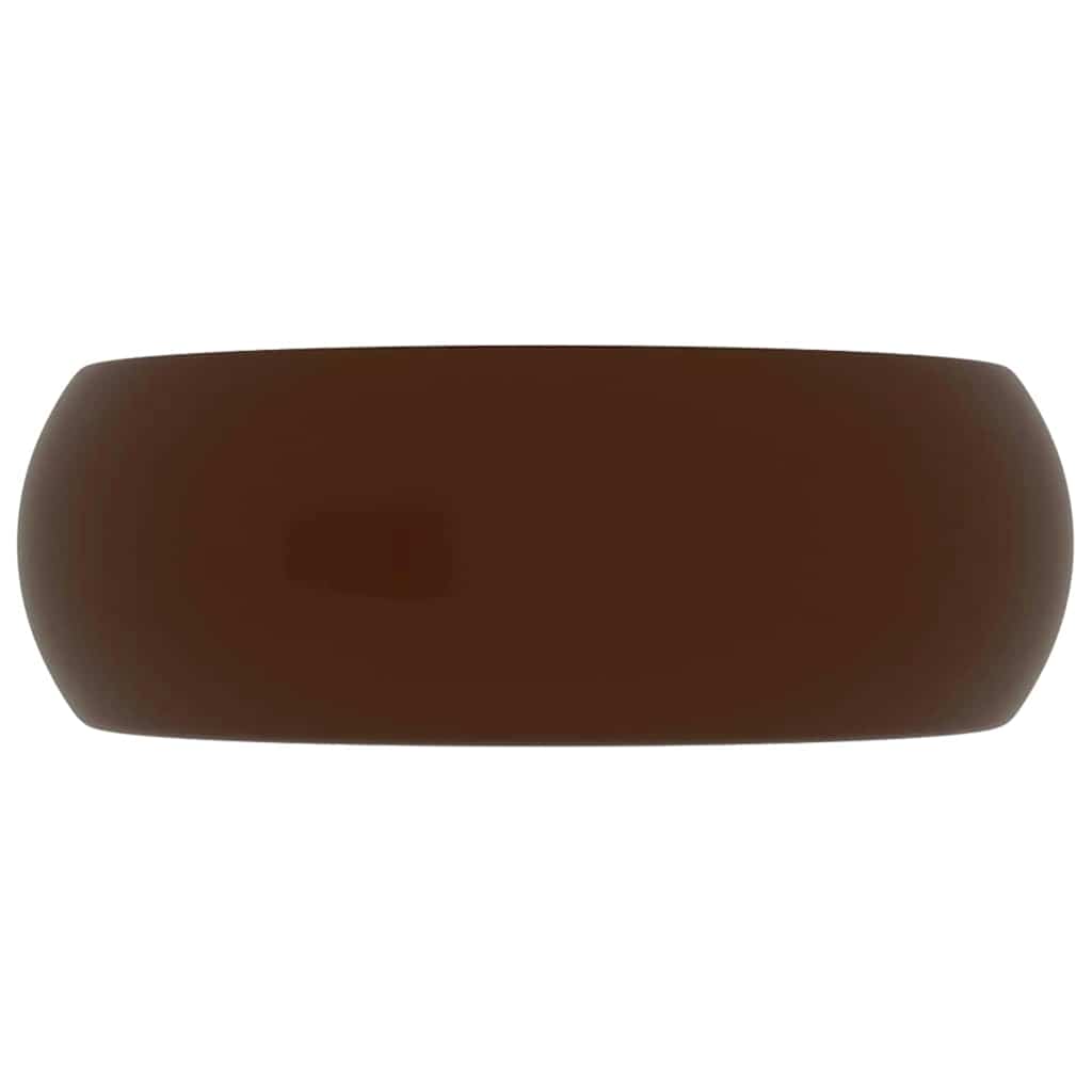 Vidaxl Washbasin Round 40x15 cm Cerramic Matt Dark Brown