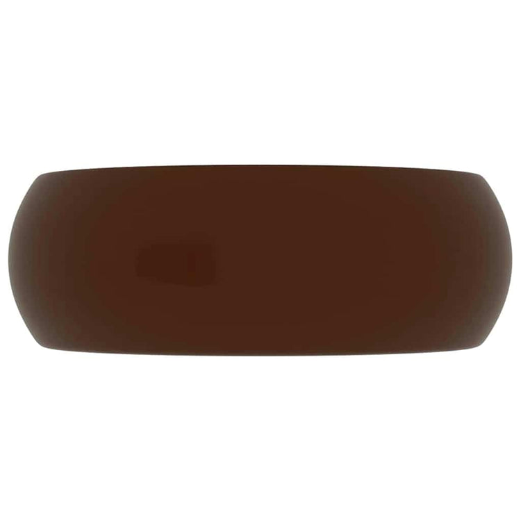 Vidaxl Washbasin Round 40x15 cm Cerramic Matt Dark Brown