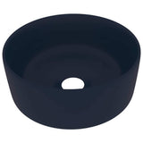Vidaxl Washbasin Round 40x15 cm Mat de céramique bleu foncé - afbeelding 2