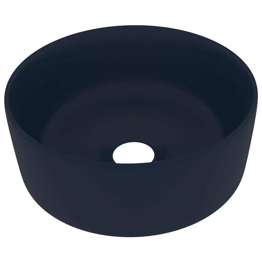 Vidaxl Washbasin Round 40x15 cm Mat de céramique bleu foncé