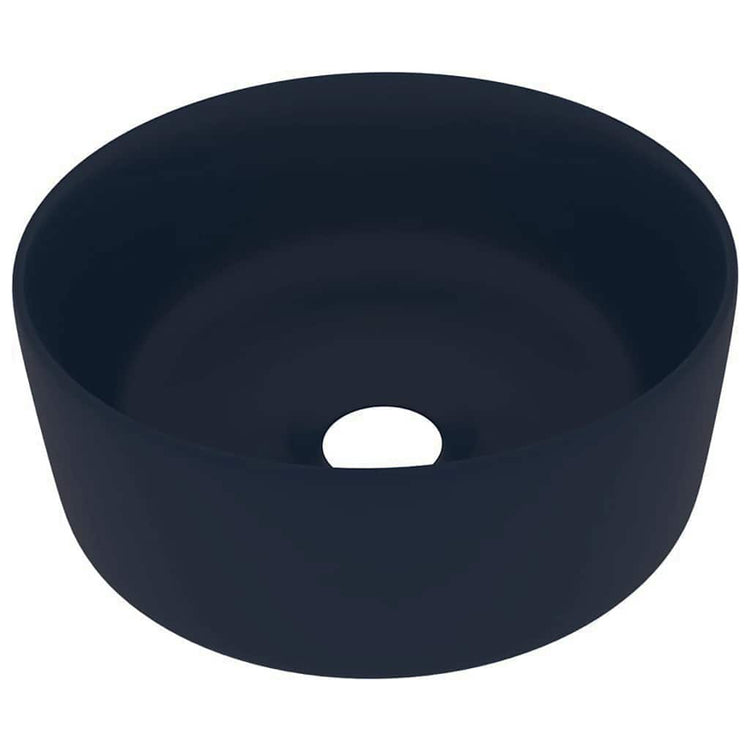 Vidaxl Washbasin Round 40x15 cm Mat de céramique bleu foncé
