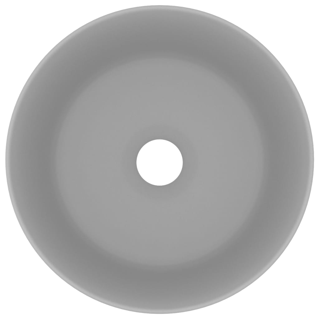 Vidaxl Washbasin Round 40x15 cm Céramique Matt Gris clair