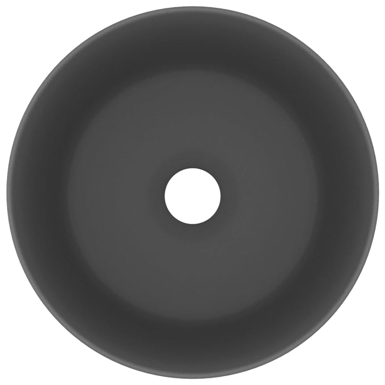 Vidaxl Washbasin Round 40x15 cm Mat de céramique gris foncé