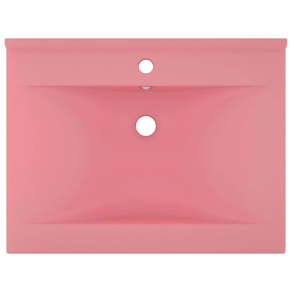 Vidaxl Washingin avec trou du robinet 60x46 cm en céramique rose