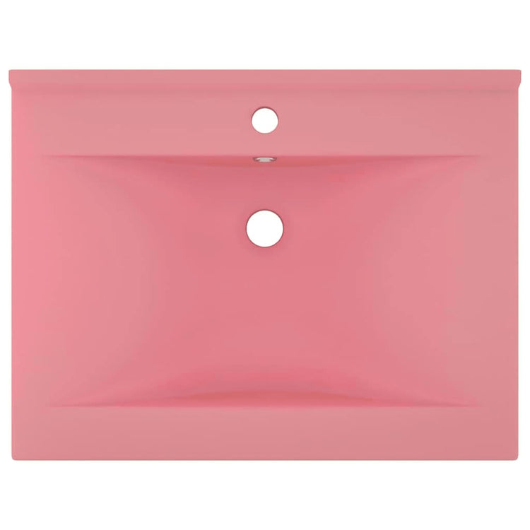 Vidaxl Washingin avec trou du robinet 60x46 cm en céramique rose