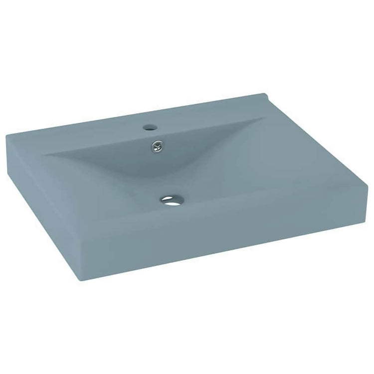 Vidaxl Washingin avec trou de robinet 60x46 cm en céramique Matt bleu clair