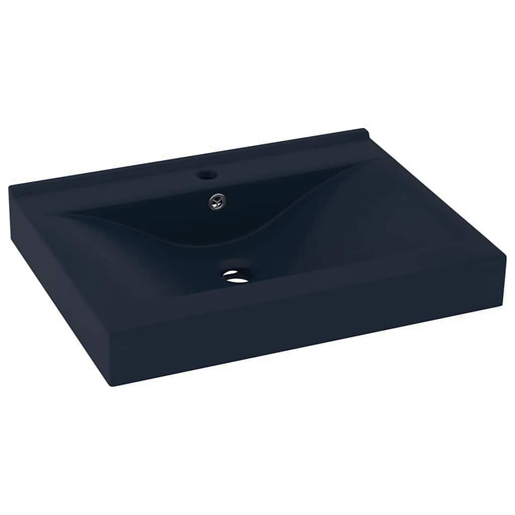 Vidaxl Washingin avec trou du robinet 60x46 cm en céramique Matt Bleu foncé
