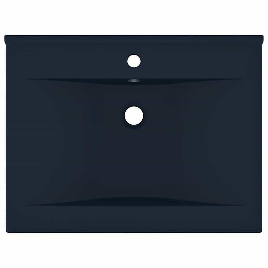 Vidaxl Washingin avec trou du robinet 60x46 cm en céramique Matt Bleu foncé