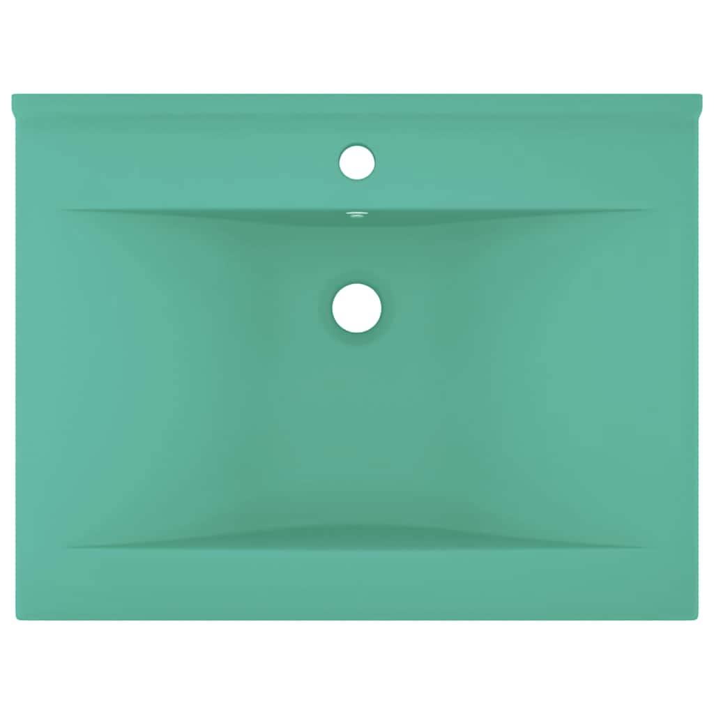 Vidaxl Washingin avec trou du robinet 60x46 cm en céramique Matt vert clair