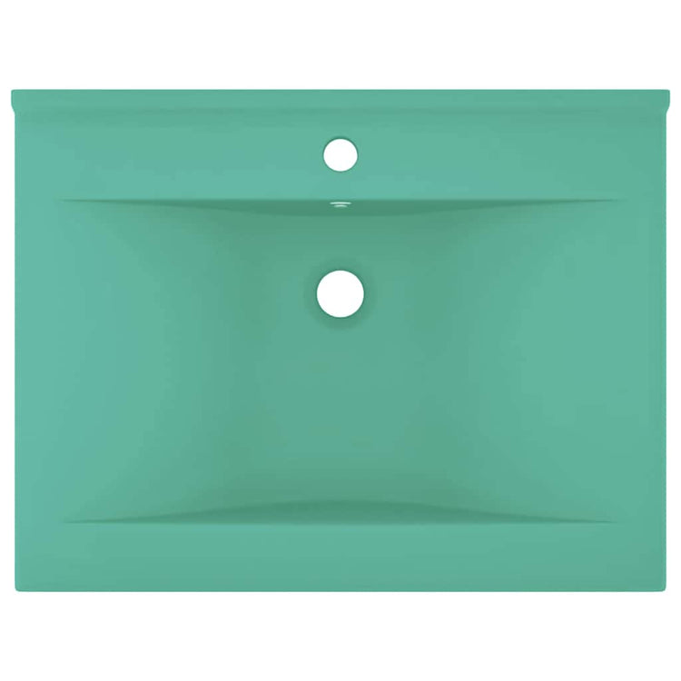 Vidaxl Washingin avec trou du robinet 60x46 cm en céramique Matt vert clair