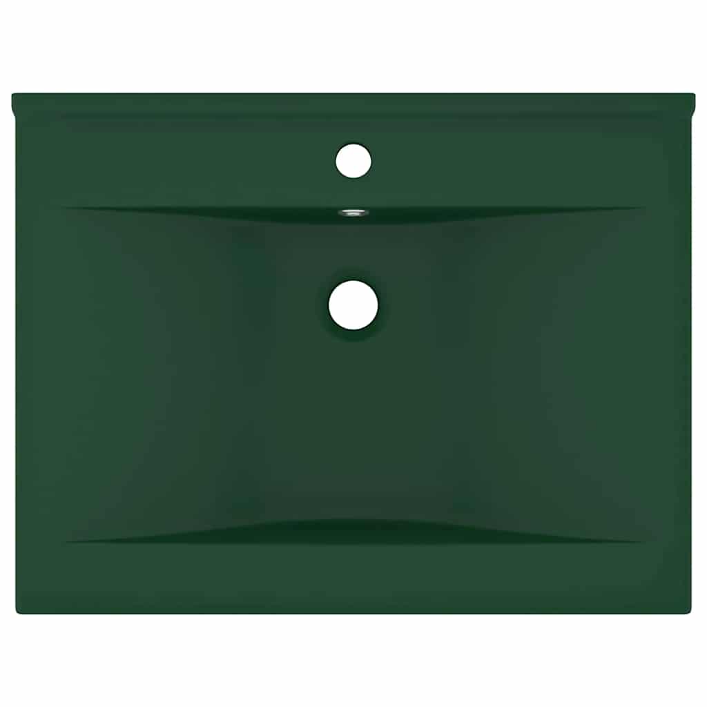 Vidaxl Washingin avec trou du robinet 60x46 cm en céramique vert foncé vert
