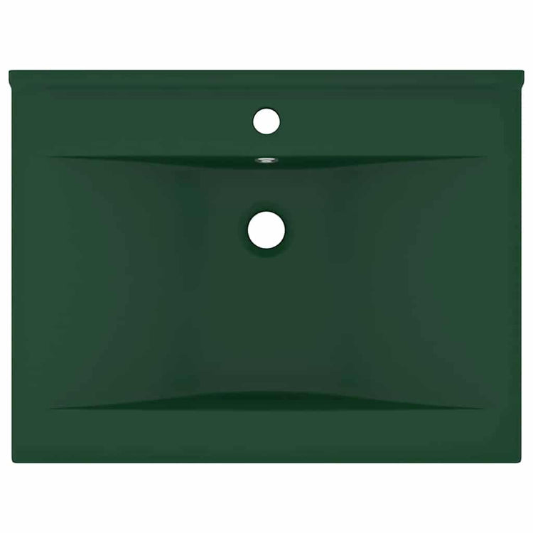 Vidaxl Washingin avec trou du robinet 60x46 cm en céramique vert foncé vert