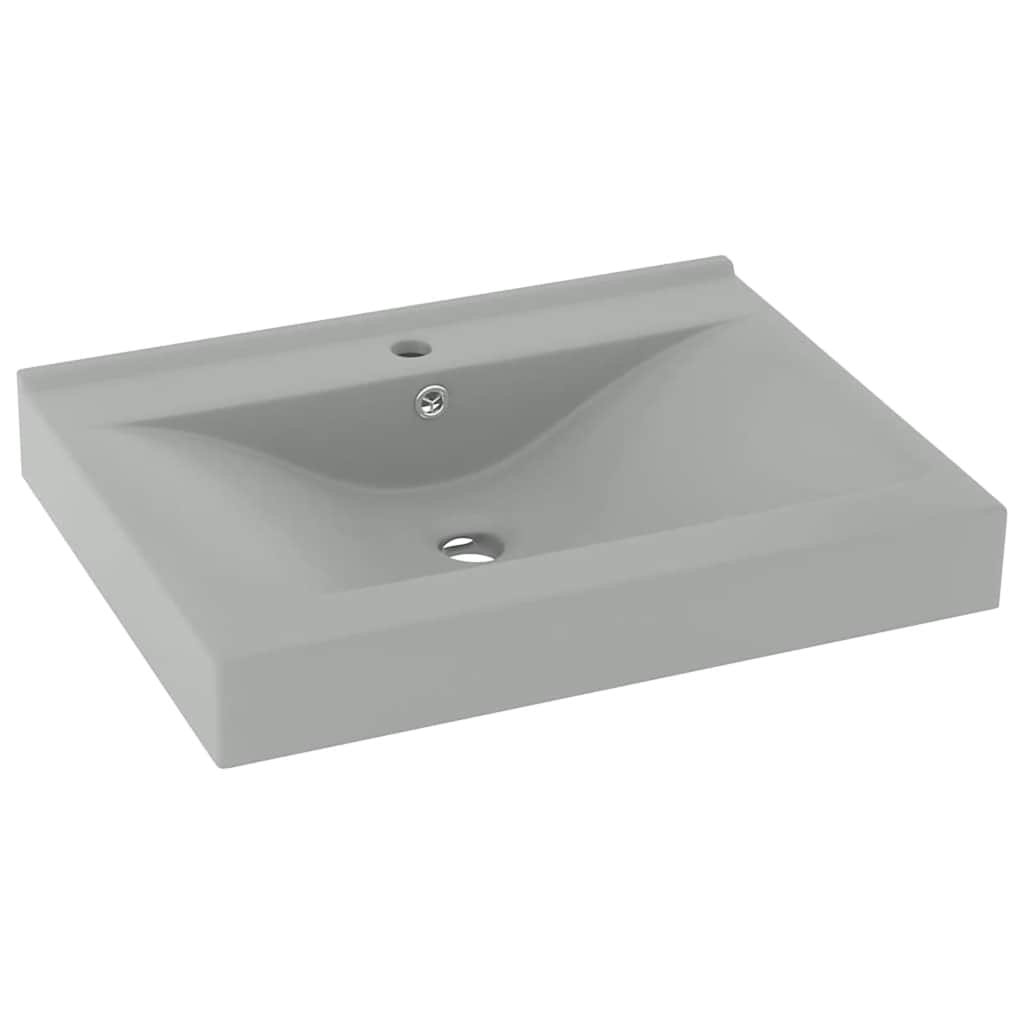 Vidaxl Washingin avec trou du robinet 60x46 cm en céramique gris clair