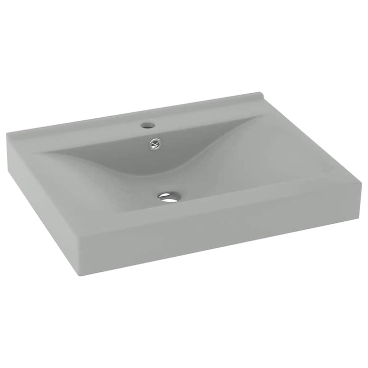 Vidaxl Washingin avec trou du robinet 60x46 cm en céramique gris clair