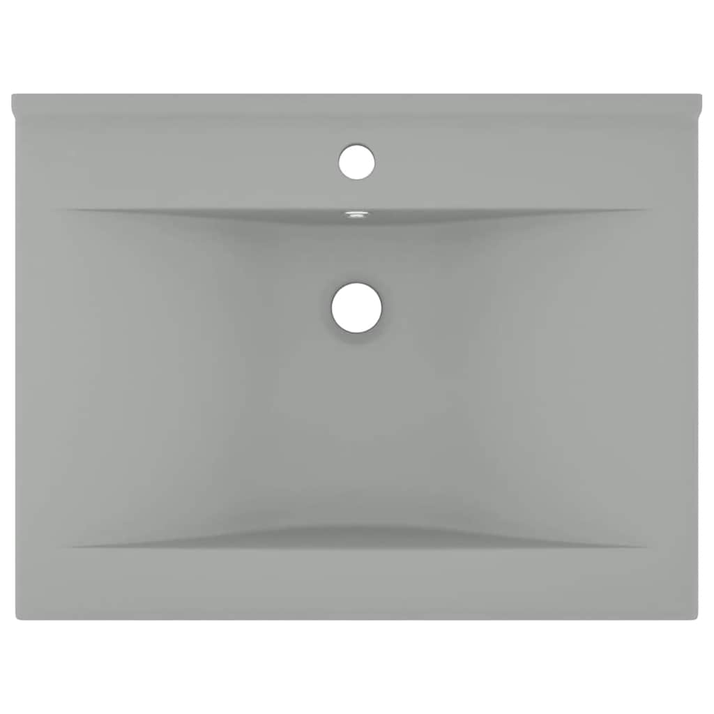 Vidaxl Washingin avec trou du robinet 60x46 cm en céramique gris clair