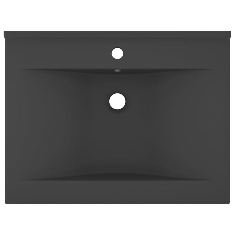 Vidaxl Washingin avec trou du robinet 60x46 cm en céramique gris foncé