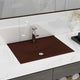 Vidaxl Washingin avec trou du robinet 60x46 cm en céramique Matt brun foncé